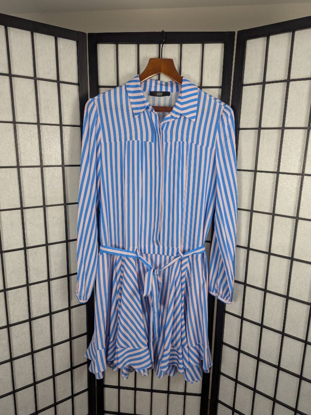100% Silk Cabana Stripe Dress | Quiet Luxury Hamptons Style | Sz 6
